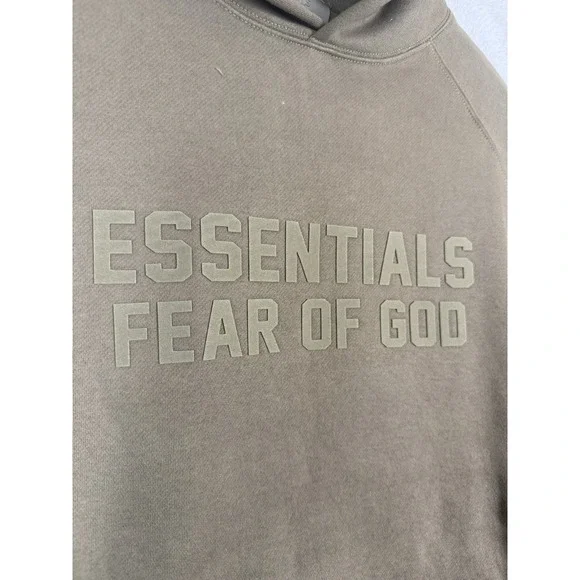 Essentials Fear Of God Hoodie 'Wood' Color Size Large Half-size Oversized NWT - Picture 3 of 14